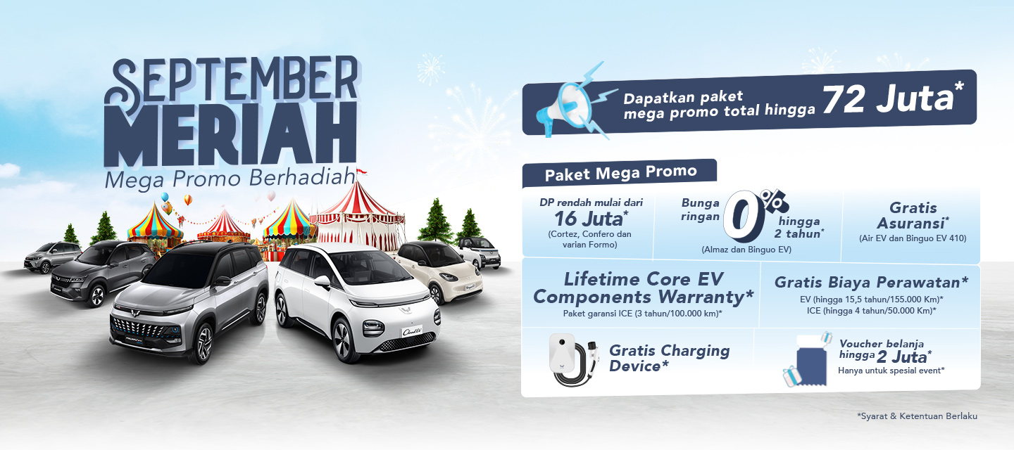 September Meriah, Wuling Berbagi Kejutan Total Rp 72 Juta! September Meriah, Wuling Berbagi Kejutan Total Rp 72 Juta!
